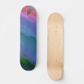 Aangepaste kleurrijke Sky Mountain Forest Zee Wavy Skateboard (Voorkant)