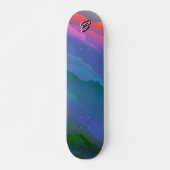 Aangepaste kleurrijke Sky Mountain Forest Zee Wavy Skateboard (Voorkant)