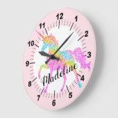 Aangepaste kleurrijke Unicorn grote klok (Hoek)