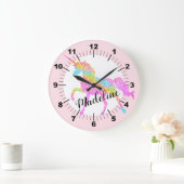 Aangepaste kleurrijke Unicorn grote klok (Huis)