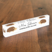 Aangepaste kleuteronderwijzer schattige egel naambordje (Zijkant)