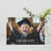 Aangepaste kleuterschool 3 Foto Classic Afstuderen Aankondiging (Staand voorkant)