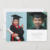 Aangepaste kleuterschool 3 Foto Classic Afstuderen Aankondiging (Achterkant)