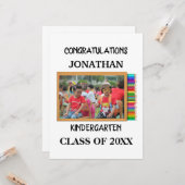 Aangepaste kleuterschool afstuderen krijbordfoto kaart (Voorkant / Achterkant in situ)