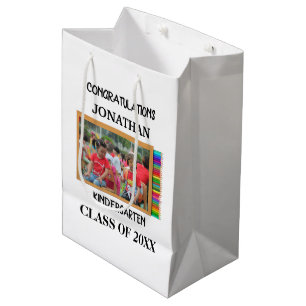 Aangepaste kleuterschool afstuderen krijbordfoto medium cadeauzakje