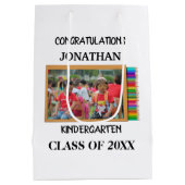 Aangepaste kleuterschool afstuderen krijbordfoto medium cadeauzakje (Achterkant)