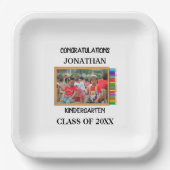 Aangepaste kleuterschool afstuderen krijbordfoto papieren bordje (Voorkant)