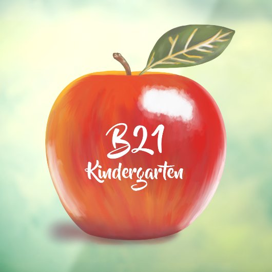Aangepaste kleuterschool Classroom Red Apple Raamsticker (Vel 3)