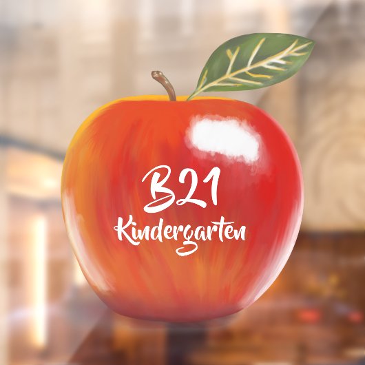 Aangepaste kleuterschool Classroom Red Apple Raamsticker (Vel 2)