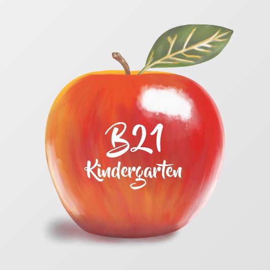 Aangepaste kleuterschool Classroom Red Apple Raamsticker (Vel)