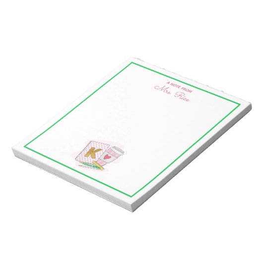 Aangepaste kleuterschool leraar waardering roze notitieblok (Gedraaid)