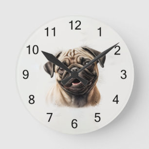 Aangepaste klok met foto van Pug hond