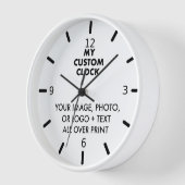 Aangepaste klok - WITTE Hout, ZWARTE Handen, 4 NUM (Hoek)