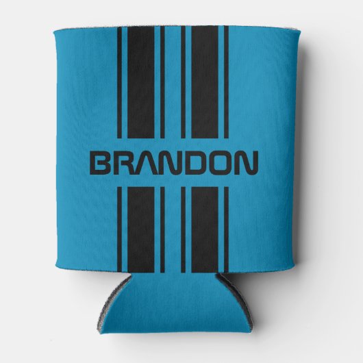 Aangepaste klompblauw- en zwarte snaarsport blikjeskoeler (Voorkant)