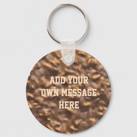 Aangepaste Klompige Chocolade Aangepaste Tekst Sleutelhanger (Voorkant)