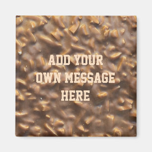 Aangepaste Klompige Chocoladereep Aangepaste Tekst Magneet
