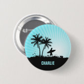 Aangepaste knop Beach Surfer Ronde Button 5,7 Cm (Voorkant /achterkant)