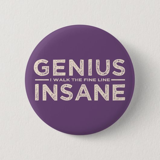 Aangepaste knop GENIUS VS INSANE Ronde Button 5,7 Cm (Voorkant)