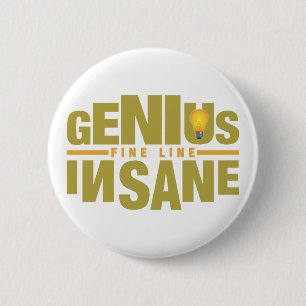 Aangepaste knop GENIUS VS INSANE Ronde Button 5,7 Cm