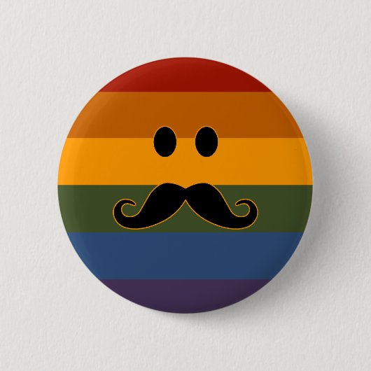Aangepaste knop Mustache Pride Ronde Button 5,7 Cm (Voorkant)