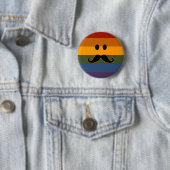 Aangepaste knop Mustache Pride Ronde Button 5,7 Cm (In situ)