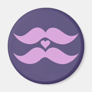 Aangepaste knop Roze Mustaches Magneet