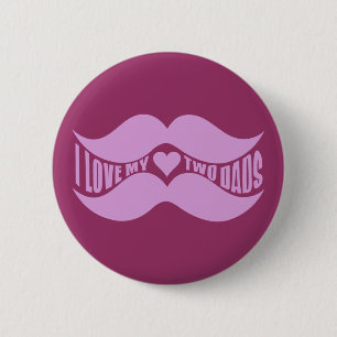 Aangepaste knop Roze Mustaches Ronde Button 5,7 Cm