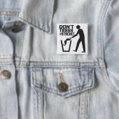 Aangepaste knop voor vuilnis vierkante button 5,1 cm (In situ)