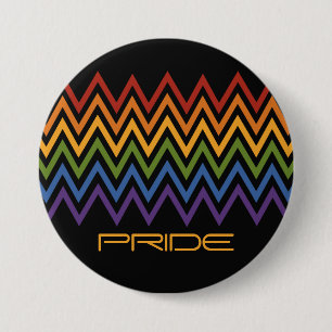Aangepaste knoppen voor Rainbow Chevron Pattern Ronde Button 7,6 Cm