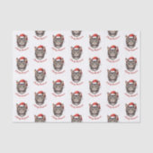 Aangepaste knuffel Kerstkat met kerstmuts Tissuepapier (Voorkant)