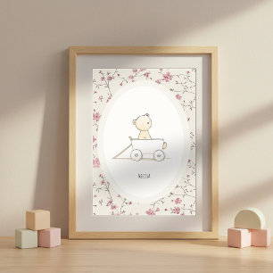 Aangepaste knuffelbeer kunst – naam kinderkamer pr poster