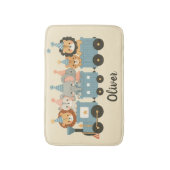 Aangepaste knuffeldieren op de trein badmat (Voorkant Verticaal)