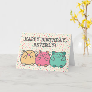 Aangepaste knuffige Kawaii-stijl cartoonhamsters Kaart