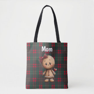 Aangepaste knuffige kerst gingerbread draagtas