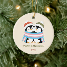 Aangepaste Knusse Trans Pinguïns Kerstmis