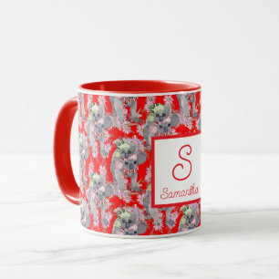 Aangepaste Koala Familie Rode Kerst Mok