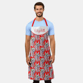 Aangepaste Koala Familie Rode Kerst Schort (Gedragen)