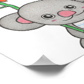 Aangepaste koala met bloem poster (Hoek)