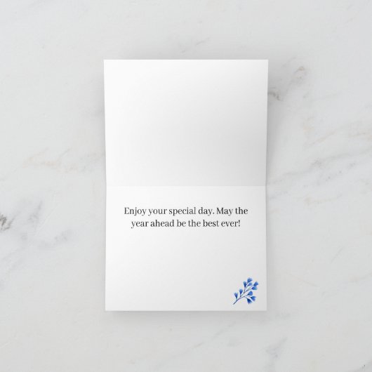 Aangepaste kobaltblauwe tropische orchideeën Happy Kaart (Binnen)