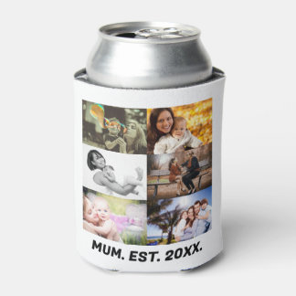 Aangepaste Koelbox met foto-inkollage op EST 20XX  Blikjeskoeler