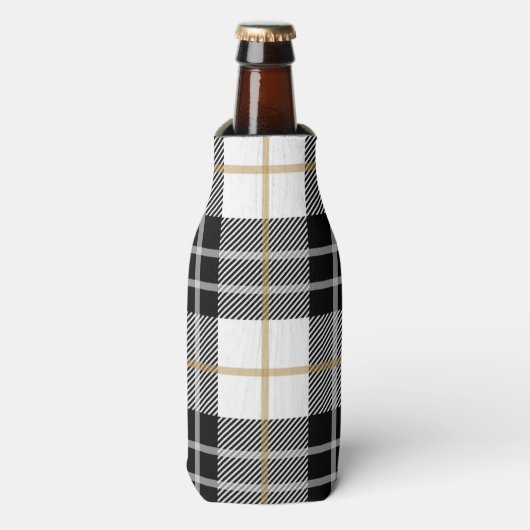 Aangepaste Koelbox voor zwart-wit geplakt papier Flesjeskoeler (Fles Voorkant)