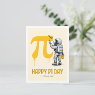 Aangepaste koele astronaut schildering Pi symbool  Briefkaart