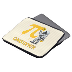 Aangepaste koele astronaut schildering Pi symbool Laptop Sleeve