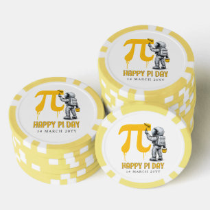 Aangepaste koele astronaut schildering Pi symbool Poker Chips
