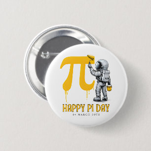 Aangepaste koele astronaut schildering Pi symbool Ronde Button 5,7 Cm