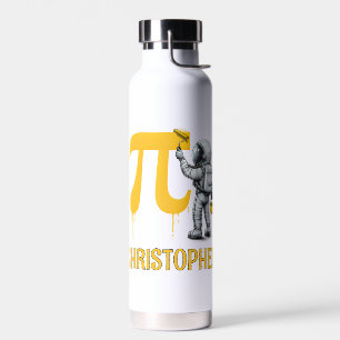 Aangepaste koele astronaut schildering Pi symbool Waterfles