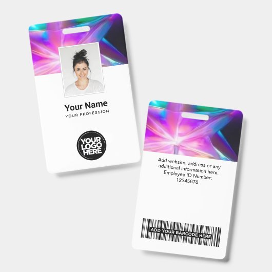 Aangepaste koele holografische naamplaatjes voor w badge (Voor- en achterkant)