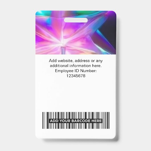 Aangepaste koele holografische naamplaatjes voor w badge (Achterkant)