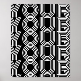 Aangepaste koele typografie zwarte tekst ontwerp m poster