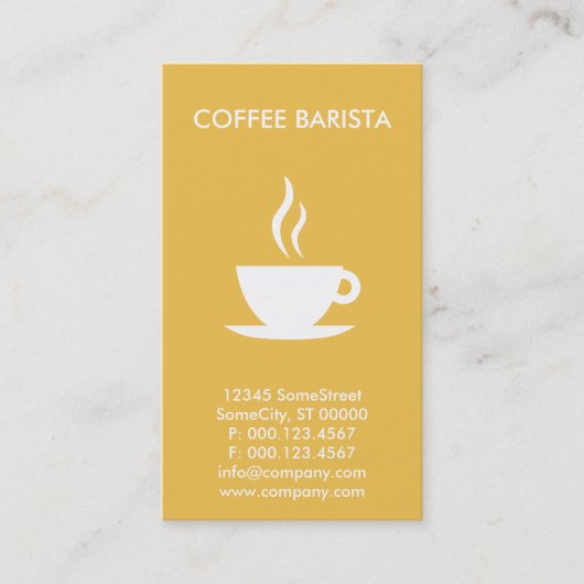 Aangepaste koffie Barista Business Visitekaartje (Voorkant)